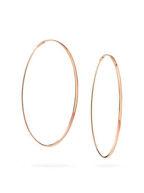 LANA JEWELRY - Large Flat Magic 14K Rose Gold Hoop Earrings/2.5