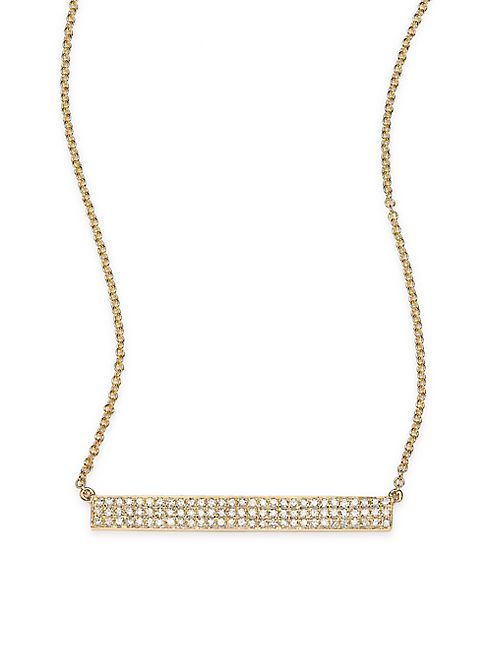 EF Collection - Jumbo Bar  Diamond & 14K Yellow Gold Pendant Necklace