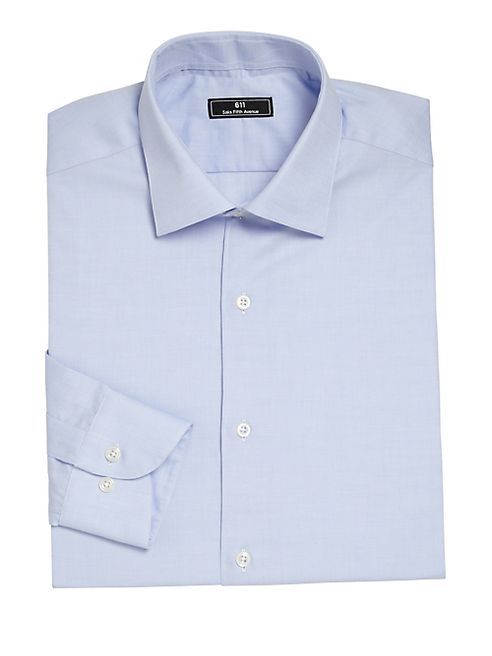 611 Saks Fifth Avenue New York - Striped Cotton Dress Shirt