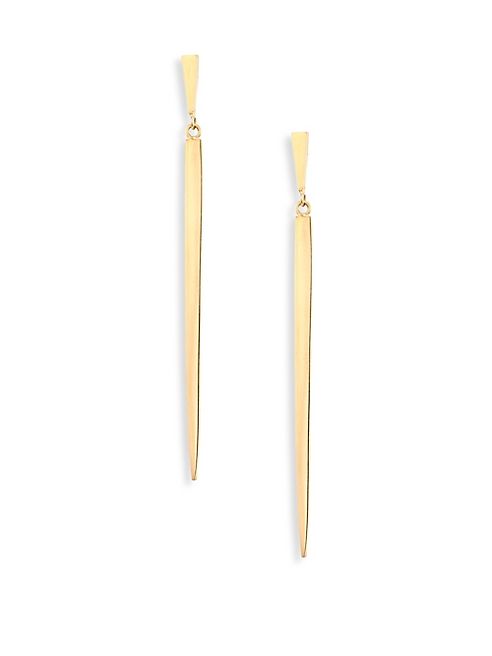 LANA JEWELRY - Nude Short Sheer 14K Yellow Gold Drop Earrings