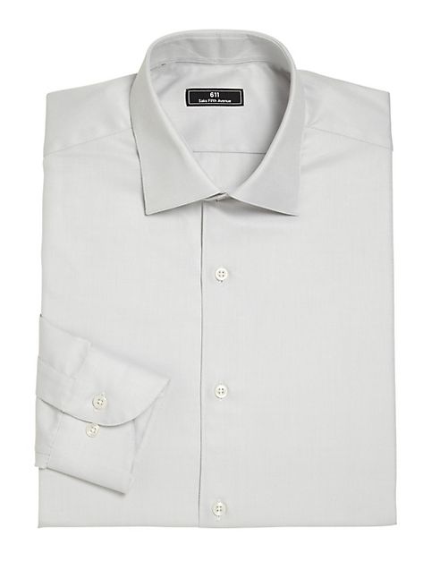 611 Saks Fifth Avenue New York - Horizontal Fine Striped Dress Shirt