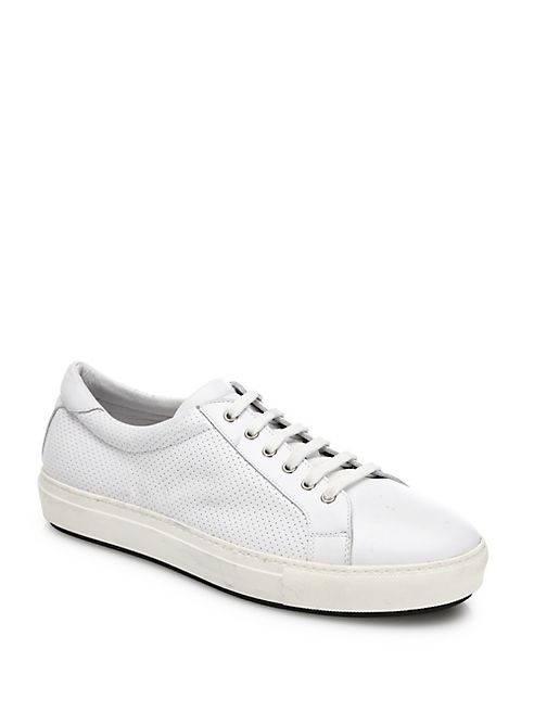 Saks Fifth Avenue Collection - Perforated Leather Low Top Sneakers