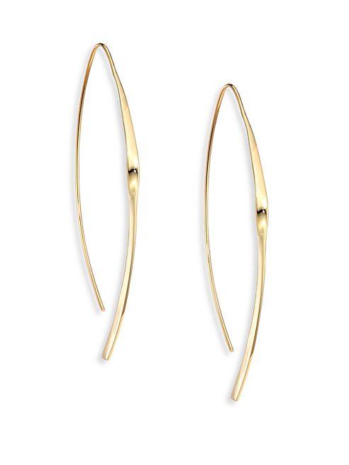 LANA JEWELRY - Nude Small Twist Arch 14K Yellow Gold Hoop Earrings