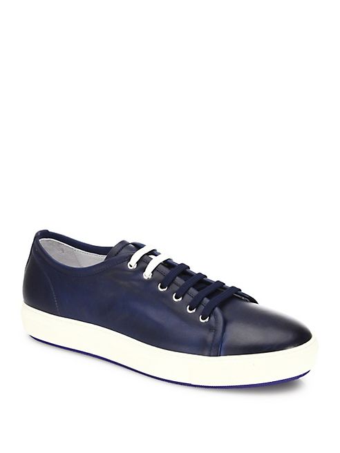 Saks Fifth Avenue Collection - Dual Lace Up Leather Sneakers