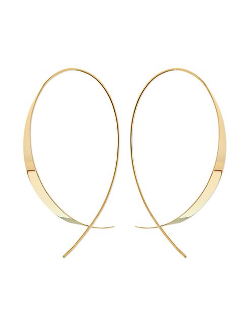 LANA JEWELRY - Gloss Updside Down 14K Yellow Gold Hoop Earrings