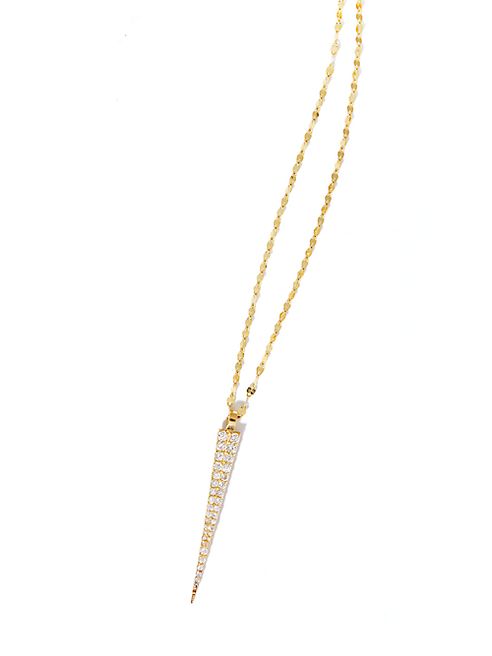 LANA JEWELRY - Expose Spike Diamond & 14K Yellow Gold Pendant Necklace