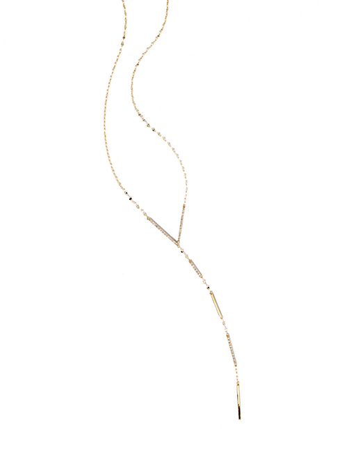 LANA JEWELRY - Expose Diamond, 14K Yellow & White Gold Lariat Necklace