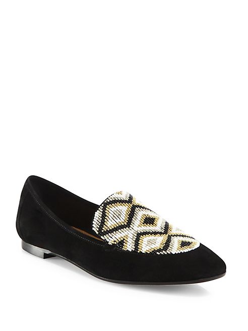 Aquazzura - Masai Beaded Suede Loafers