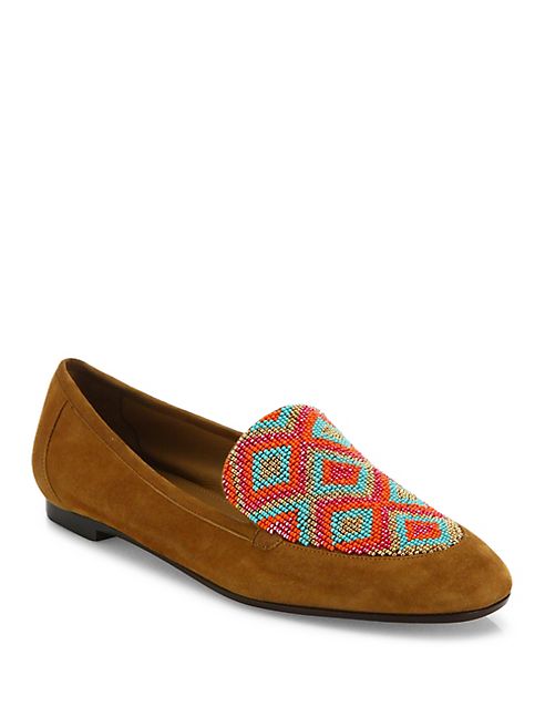 Aquazzura - Masai Beaded Suede Loafers