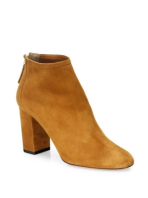 Aquazzura - Downtown Suede Block-Heel Booties