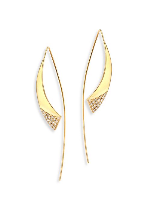 LANA JEWELRY - Small Gloss Hooked on Hoops Threader Earrings