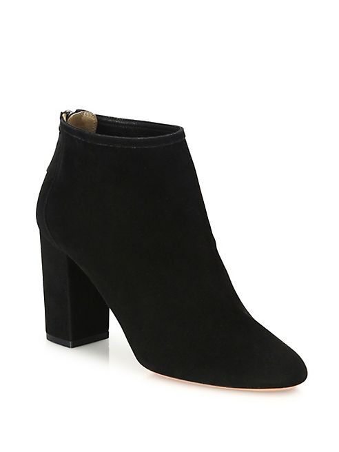 Aquazzura - Downtown Suede Block Heel Booties