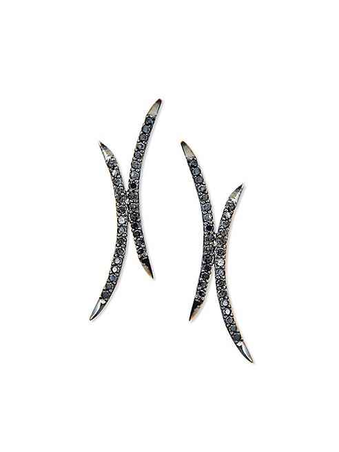 LANA JEWELRY - Reckless Mirage Black Diamond & 14K Black Gold Stud Earrings