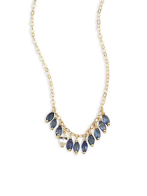 ILA - Maisie Blue & White Sapphire Necklace