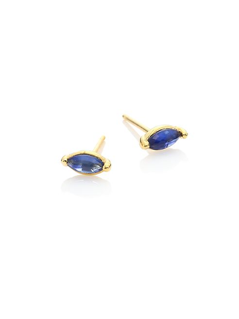 ILA - Stanton Blue Sapphire & 14K Yellow Gold Stud Earrings