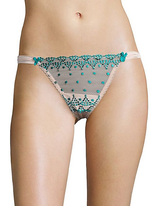 Mimi Holliday - Rose Jade Dotty Lace Hipster Thong