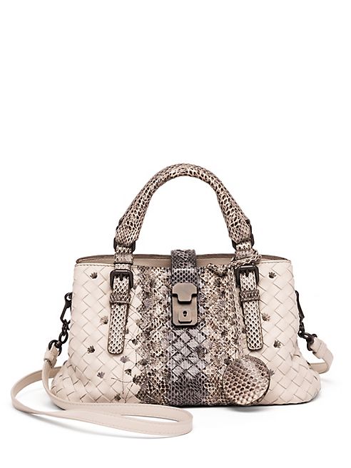 Bottega Veneta - Roma Exotic Snakeskin & Intrecciato Leather Tote