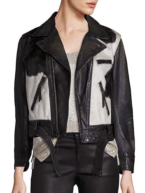 Polo Ralph Lauren - Calf Hair & Leather Moto Jacket