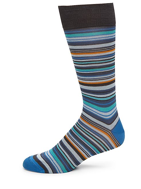 Saks Fifth Avenue Collection - Mercerized Multi Stripe Socks