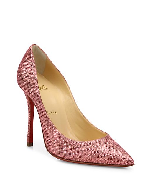 Christian Louboutin - Decoltish 100 Glitter Point Toe Pumps