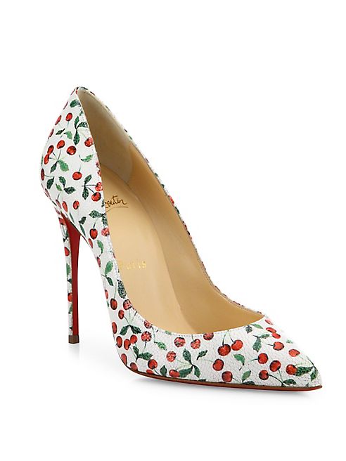 Christian Louboutin - Pigalle Follies Cherry-Print Leather Pumps