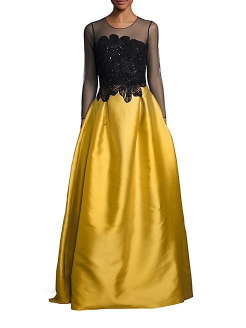 Sachin & Babi - Dolley Embellished Applique Gown