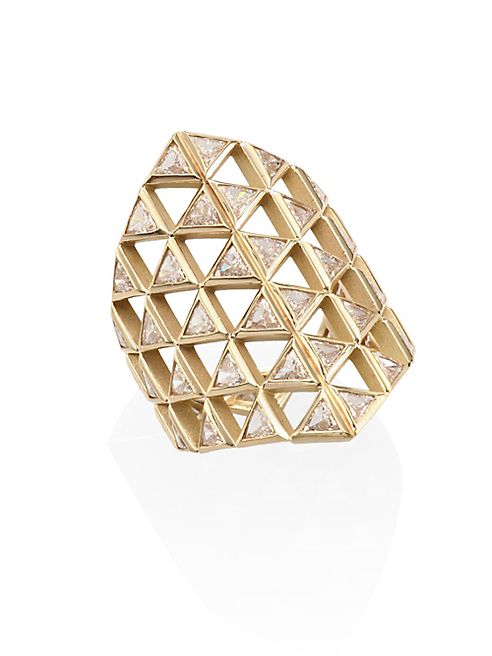 Melissa Kaye - Chloe Diamond & 18K Yellow Gold Shield Ring