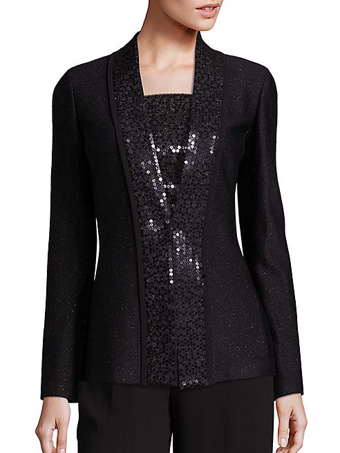 St. John - Sequin Wool-Blend Jacket