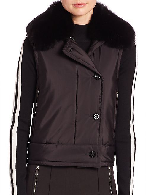 Michael Kors Collection - Fox Fur-Collar Cargo Vest