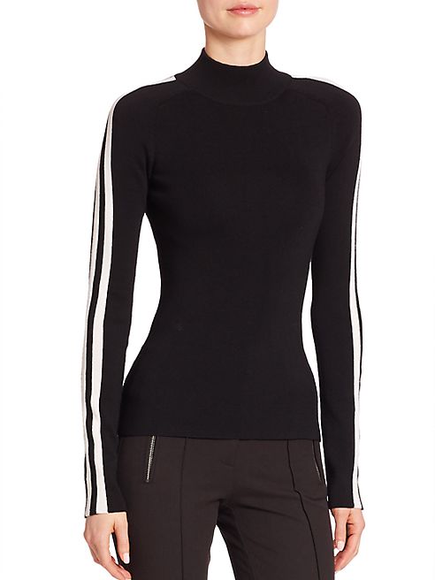 Michael Kors Collection - Racing Stripe Mockneck Sweater