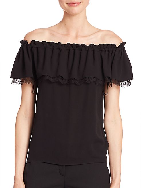 Michael Kors Collection - Off-The-Shoulder Silk Blouse