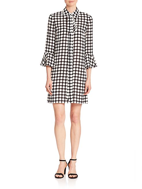 Michael Kors Collection - Polka Dot Silk Bell-Sleeve Dress