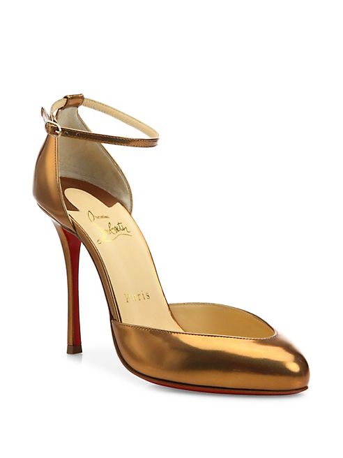 Christian Louboutin - Dollyla Metallic Patent Leather d'Orsay Pumps