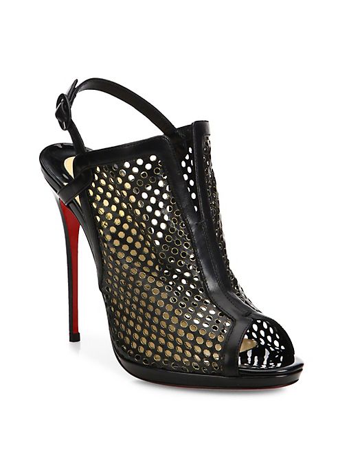 Christian Louboutin - Escriminette Perforated Leather Slingbacks