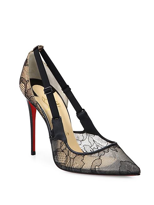 Christian Louboutin - Hot Jeanbi 100 Lace Point Toe Pumps