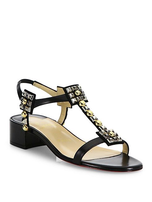 Christian Louboutin - Kaleidra 25 Studded Leather Block Heel Sandals