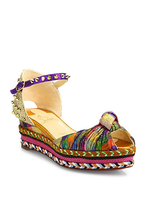 Christian Louboutin - Madcarina Knotted Glitter Platform Espadrille Sandals