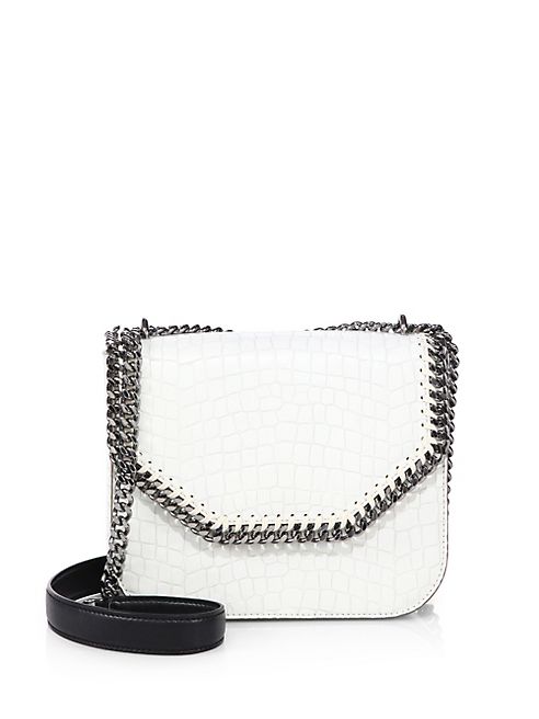 Stella McCartney - Falabella Box Croc-Embossed Faux Leather Crossbody Bag