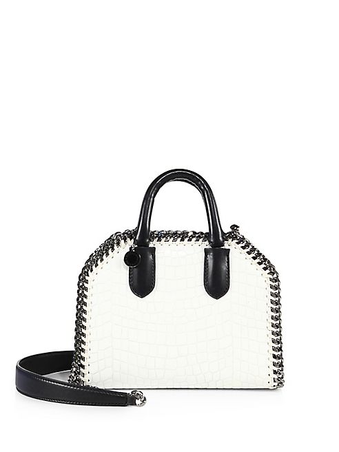 Stella McCartney - Mini Croc-Embossed Faux Leather Box Top-Handle Satchel