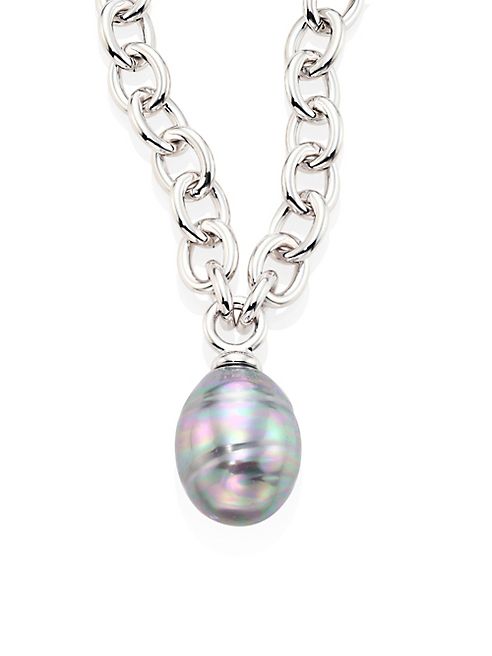 Majorica - 14MM Grey Baroque Pearl Pendant Necklace