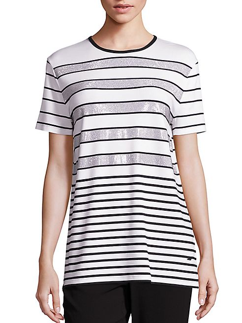 St. John - Sport Collection Sequin Striped Tee