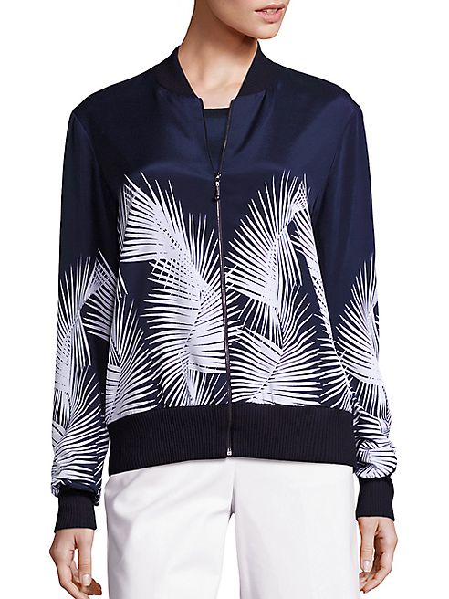 St. John - Sport Collection Palm Printed Bomber Jacket