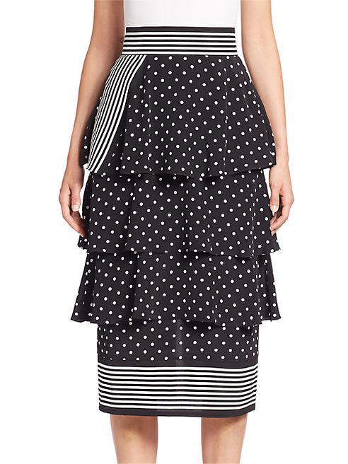 Stella McCartney - Tiered Polka Dot Silk Skirt