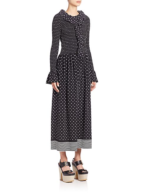 Stella McCartney - Polka Dot Ruffle Silk Jumpsuit