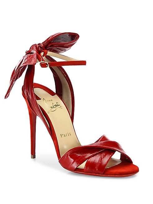 Christian Louboutin - Marylineska Eel & Leather Bow Sandals