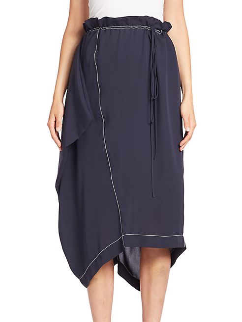 Stella McCartney - Paperbag Waist Asymmetrical Silk Skirt