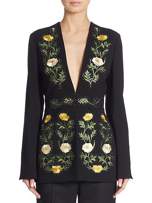 Stella McCartney - Embroidered Floral Wool Jacket