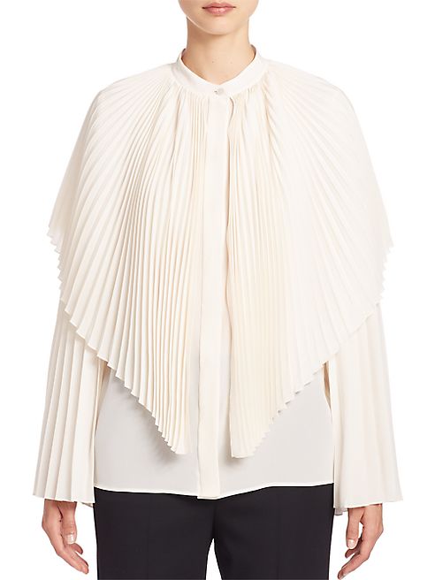 Stella McCartney - Plisse Silk Cape Blouse