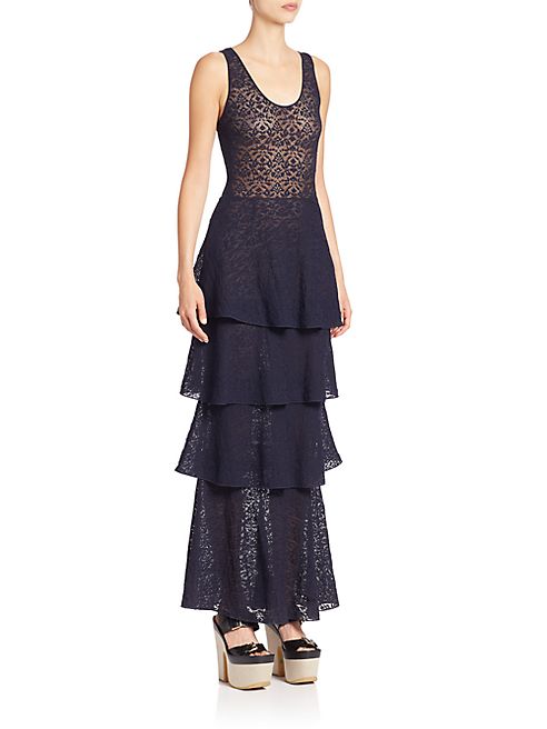 Stella McCartney - Lace Racerback Tiered Gown