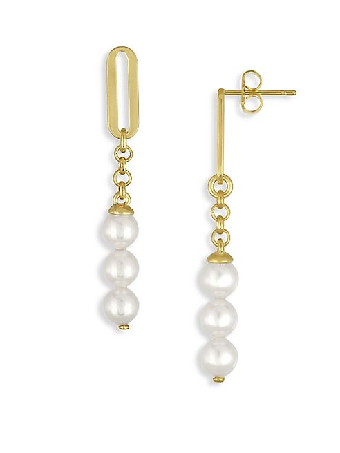 Majorica - 6MM Organic Organic Pearl Linear Drop Earrings